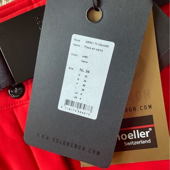 Goldbergh Pippa Ski Pants Waterproof Red Flame Black NWT 4 - Picture 2 of 5